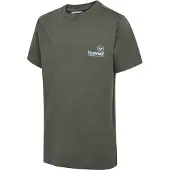 Hummel T-shirt - HmlJr Reg Graphic - Castor Gray m. Print - - 13-14 år (158-164) - T-Shirt