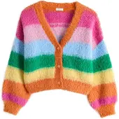 Next Cardigan lyseblå / grøn / orange / pink