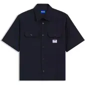 HUGO Ekyno 10260730 Blue Kortærmet Skjorte