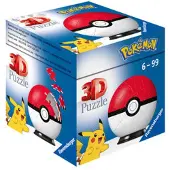 Ravensburger Pokemon Pokeball 3D-puslespilsbold - 54 dele, Ingen lim påkrævet, Displaystativ inkluderet, Til børn fra 6 år