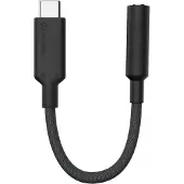 Alogic Elements Pro - USB-C til hovedtelefon jackstikadapter - 24 pin USB-C han til ministik hun - 10 cm - sort - aktiv chip