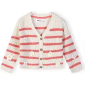 MINOTI Cardigan koral / uldhvid