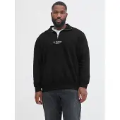 Jack&Jones PLUS Plus Size Printet Sweatshirt Med Halv Lynlås