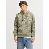 Jack & Jones Sweatshirt 'JJESoho' oliven / hvid