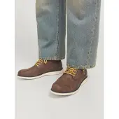 Jack & Jones Snørestøvler 'JFWDenver' brun / mørkebrun / hvid