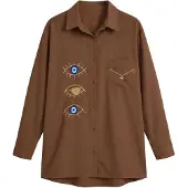 Imily Bela Bluse blå / brun / gul / hvid