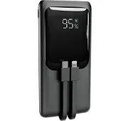 Gembird powerbank 10000 mAh - 20 W hurtigopladende powerbank med integrerede kabler