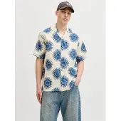 Jack & Jones Premium Skjorte 'JPRBlubilbao' ecru / blå