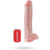 King Cock Realistisk Stor Dildo Med Sugekop 38 CM Lys Hudfarve