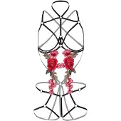 Vuxen Roses Strappy Teddy with Pasties