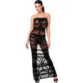 Noir Handmade F358 Bondesque Opera Off-Shoulder Long Dress