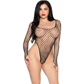 Leg avenue High-Cut Industrial Net Bodysuit Black