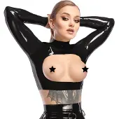 Late-X Latex Shirt Black