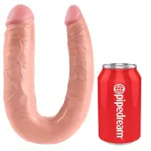 King Cock U-shaped Large Double Trouble - Flesh