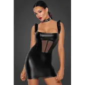 Noir Handmade F257 Kort Powerwetlook Kjole