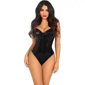 Leg avenue Sequin Boned Bodysuit Black