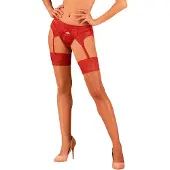 Obsessive LACELOVE STOCKINGS WITH RED LACE