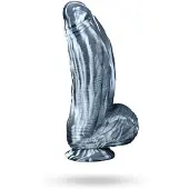 Vuxen Silicone Dildo Fat Dick Black-White 25cm