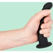 Vuxen Black Silicone Semi Realistic Dildo - Small