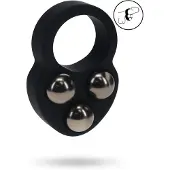 Levelz Liquid Silicone Triple Weighted Ball Cockring - Black