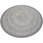 Rugsx Sisal-hjuletæppe SISAL FLAT 48834637 Prikker, grå cirkel 120 cm