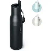 LARQ flaske flip top 25 oz - isoleret vandflaske i rustfrit st?l med halm | Thermos BPA gratis | Genanvendelig vandflaske til sportscenter og rej