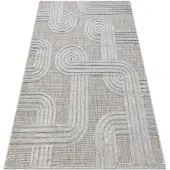 Rugsx Tæppe SANTO OVERRASKNING SISAL 1001 geometrisk grå 200x290 cm