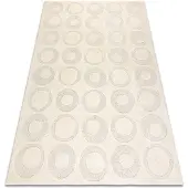 Rugsx DUNE 2552 tæppe creme – Påfuglemønster, struktur 80x150 cm