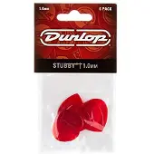 Dunlop 6 Stubby Jazz 1.00mm Guitar Picks Red 474P10