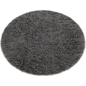 Rugsx FLOKATI VÆVET hjul grå cirkel 110 cm