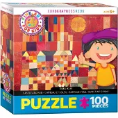 Eurographics Castle and Sun af Paul Klee 100-Piece Puzzle Multi