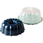 Nordic Ware gennemsigtig kageholder bundt pan sølv