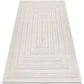 Rugsx Tæppe SANTO OVERRASKNING SISAL 0999 geometrisk hvid 160x220 cm