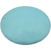 Rugsx Tæppe BUNNY hjul aqua blå IMITERET KANINPELS cirkel 120 cm