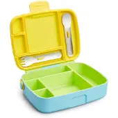 Munchkin frokost Bento Box til b?rn inkluderer redskaber Gr?n