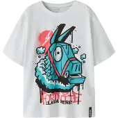 Name it T-Shirt - NkmJef - Fortnite - Bright White - - 7-8 år (122-128) - T-Shirt