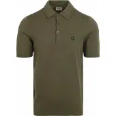 No-excess Strikket Poloshirt Olivengrøn Grøn ørkegrøn åle