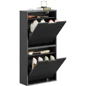 SoBuy Klapbar skohylde Sort 50x19x100 cm