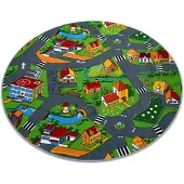 Rugsx TÆPPER hjul GADER, LILLE BORGER cirkel 133 cm