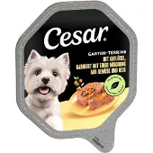 Cesar Økonomipakke: 28 x 150 g alubakker - Fjerkræ, grøntsager & ris