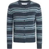 Samsøe & Samsøe Cardigan 'NOR' opal / lyseblå / hvid