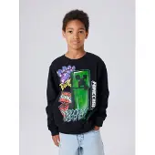 Name It Kids Sweatshirt 'NKMMinecraft' mørkegrøn / lilla / rød / sort