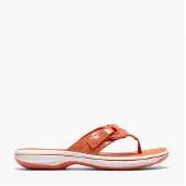 Clarks Dame Brinkley Reyna Flip Flops Orange