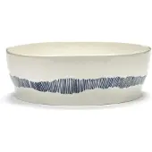 Serax Ottolenghi Feast salatskål Ø27,5 cm White stripes-blue