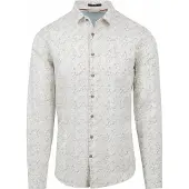 No-excess Linnedskjorte Offwhite Print Off-white Flerfarvet måle