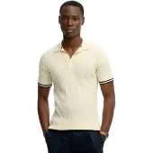 Superdry Superdrytil mænd. M1110441A Texture beige poloshirt (XL), Casual, Bomuld, Korte ærmer