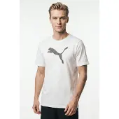 Puma T-shirt Teamrise Logo - White, størrelse XX-Large