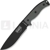 ESEE Model 6, serrated, black/black, black plastic sheath