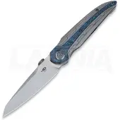 Bestech Prydwen - Beadblast + Satin - Blue Marble CF foldekniv