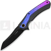Kizer Cutlery Draca S45VN foldekniv, Black Aluminum & Gradient Crystallized Ti, PVD